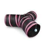 Túnel de Nylon Formato em "T" para Gatos - Rosa