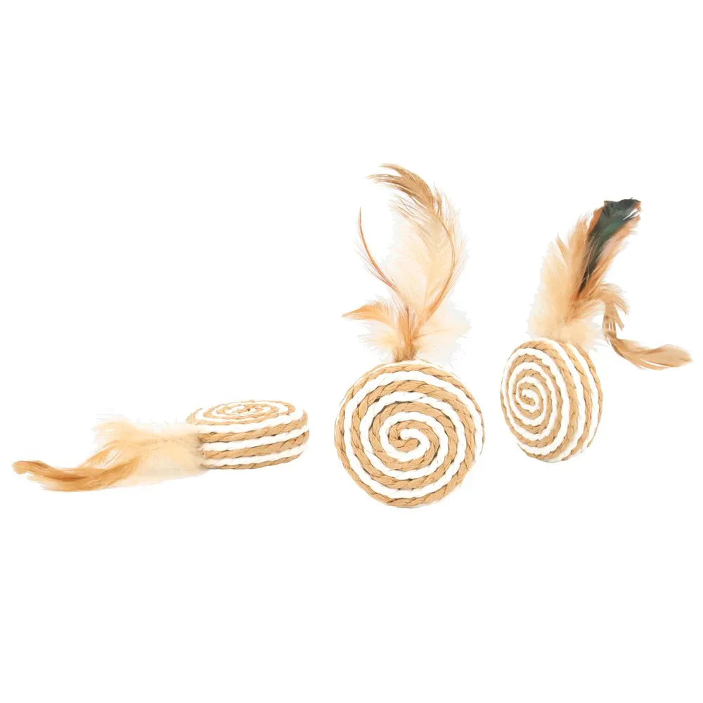 Brinquedo Disco Sisal com Pena para Gatos