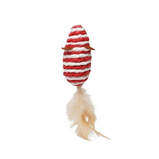 Brinquedo Ratinho em Sisal com Pena para Gatos