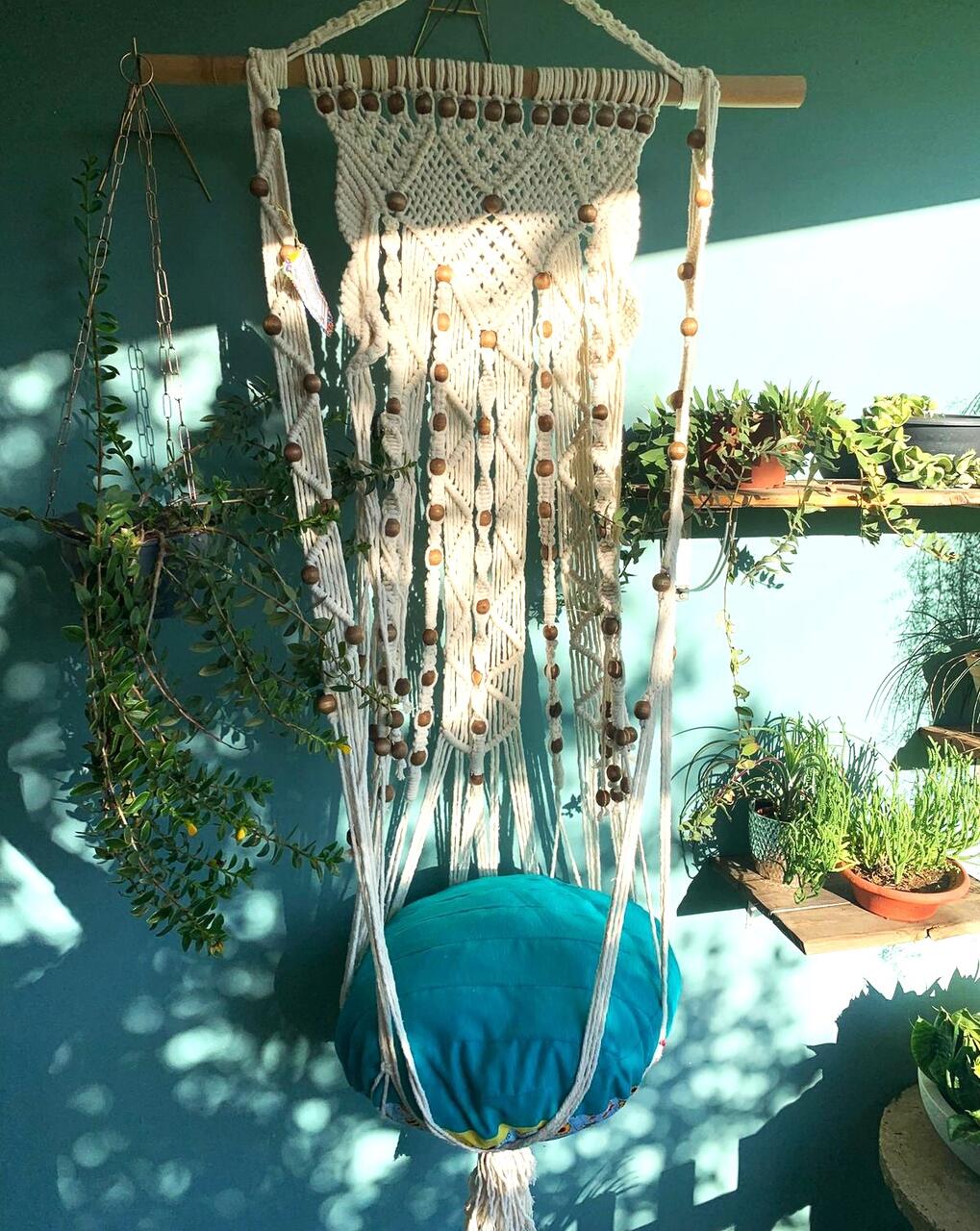 Cama Macramê Suspensa Himalaio - Artesanal