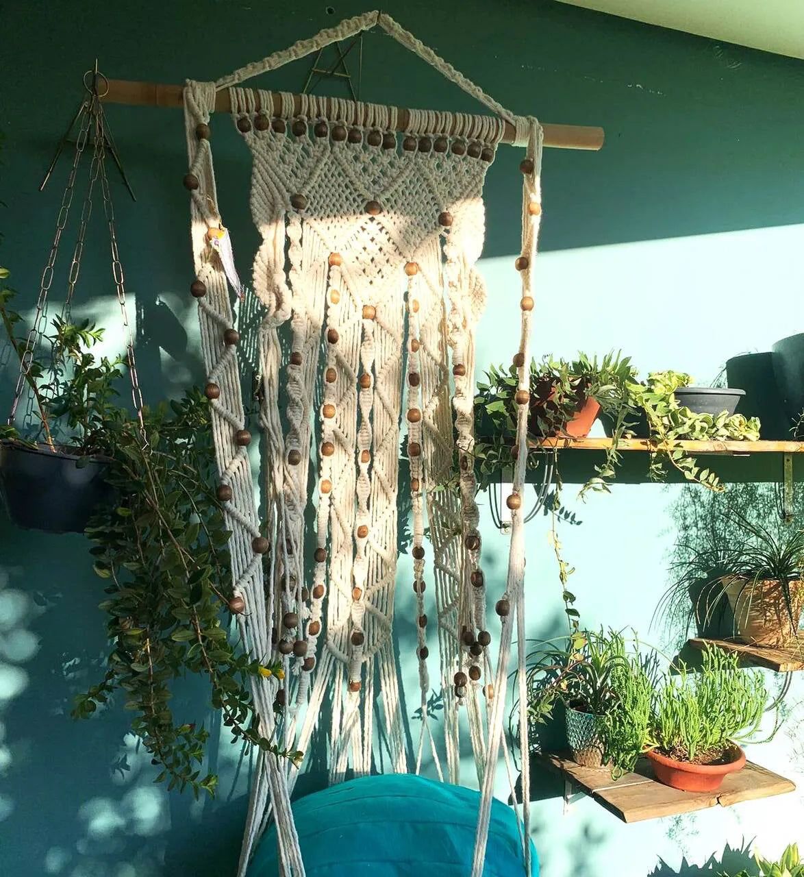 Cama Macramê Suspensa Himalaio - Artesanal