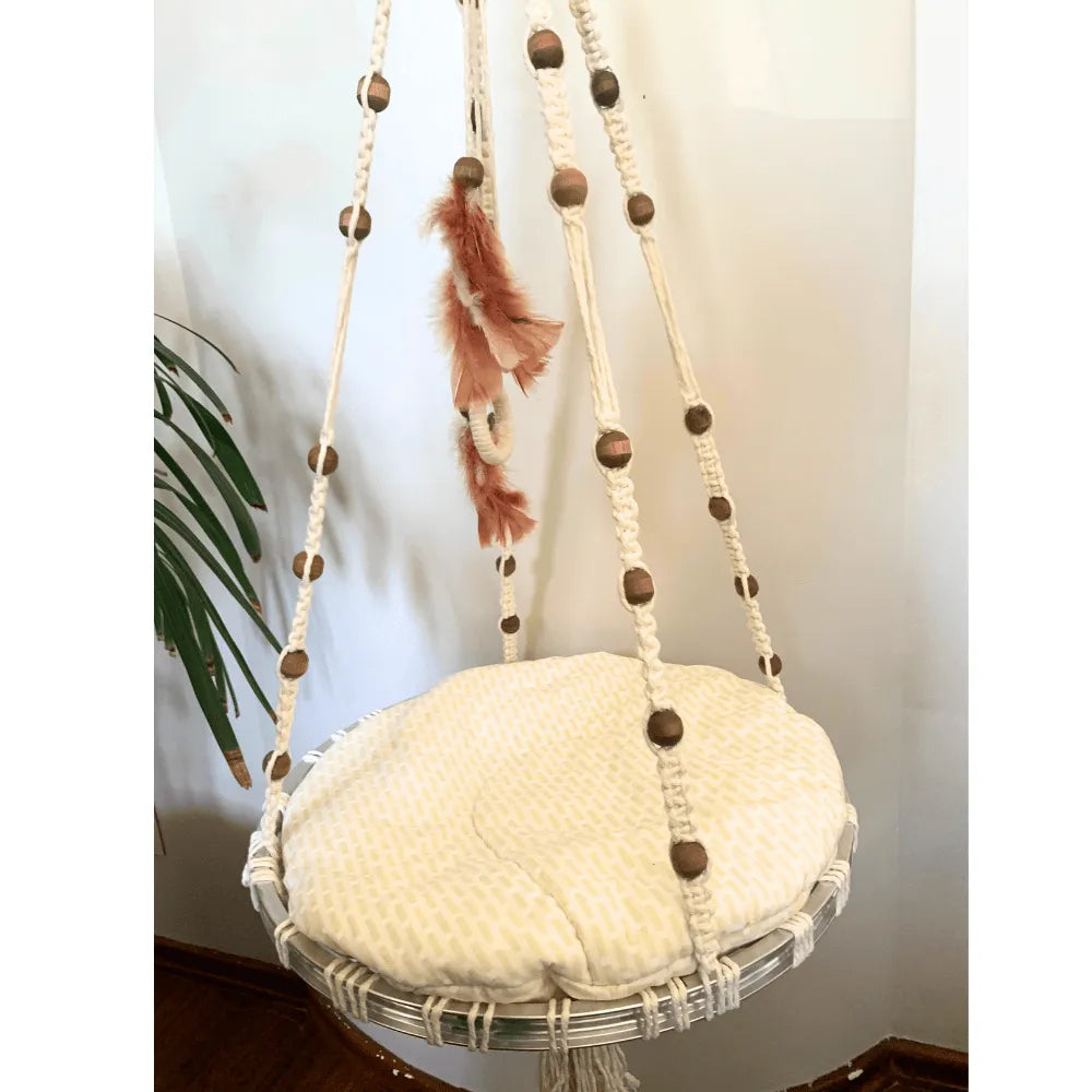 Cama Macramê Suspensa Birmanês - Artesanal