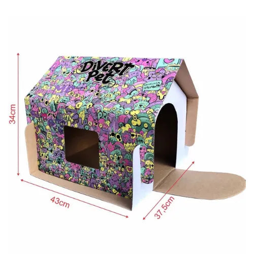 Casa Toca Papelão Grafite Divertida
