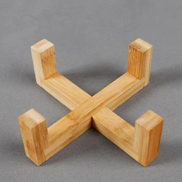 Comedouro Cerâmica Gatinho com Suporte de Bambu