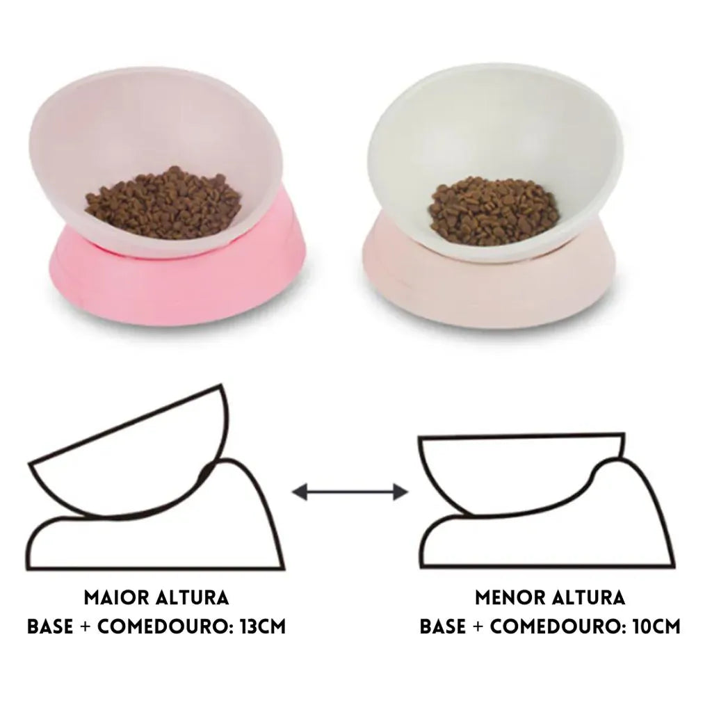 Comedouro de Silicone Regulável para Gatos