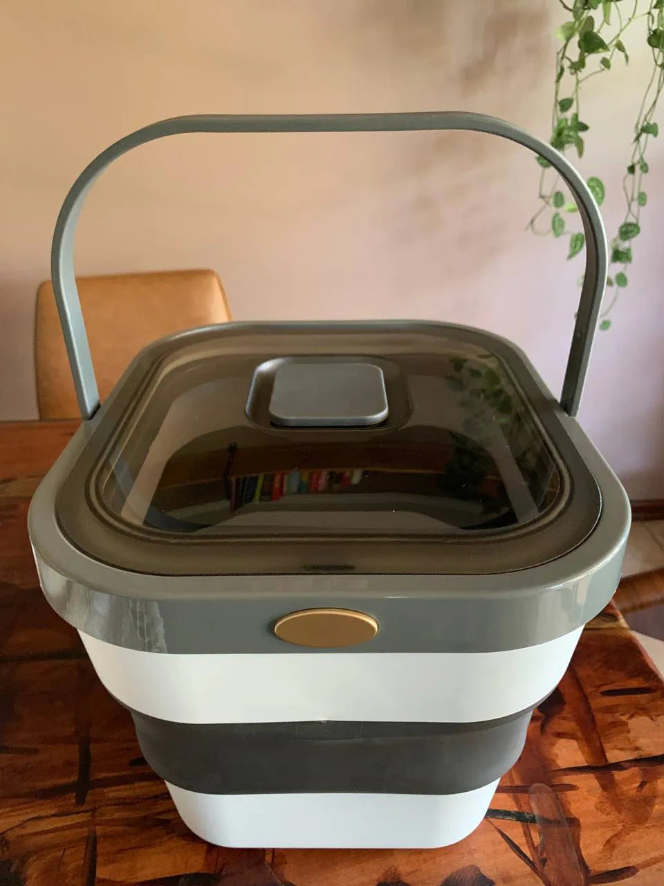 Container/Recipiente Ajustável de Silicone com Botão para Armazenamento