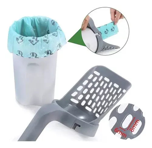 Pá Higiênica com Recipiente para Saco Descartável
