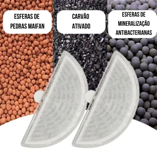 Refil Filtro para Fonte de Água Carvão Ativado - Modelo Meia Lua