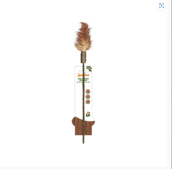 Brinquedo Varinha de Matatabi com Pena - Extra Longa 40cm