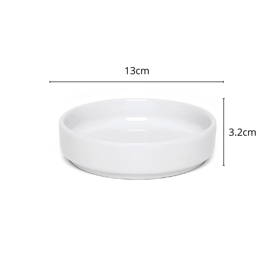 Comedouro Porcelana Raso para Gatos - Branco