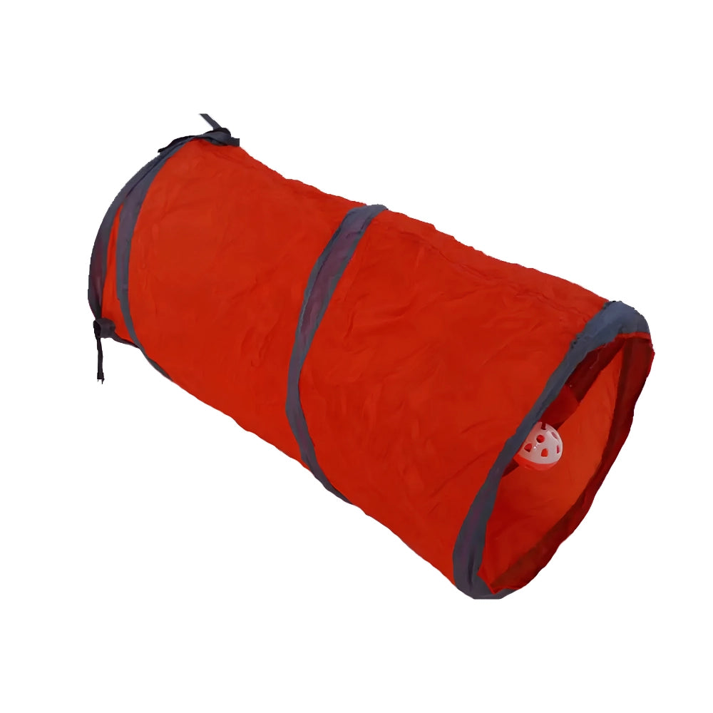 Túnel Vermelho com Bolinha de Brinquedo para Gatos