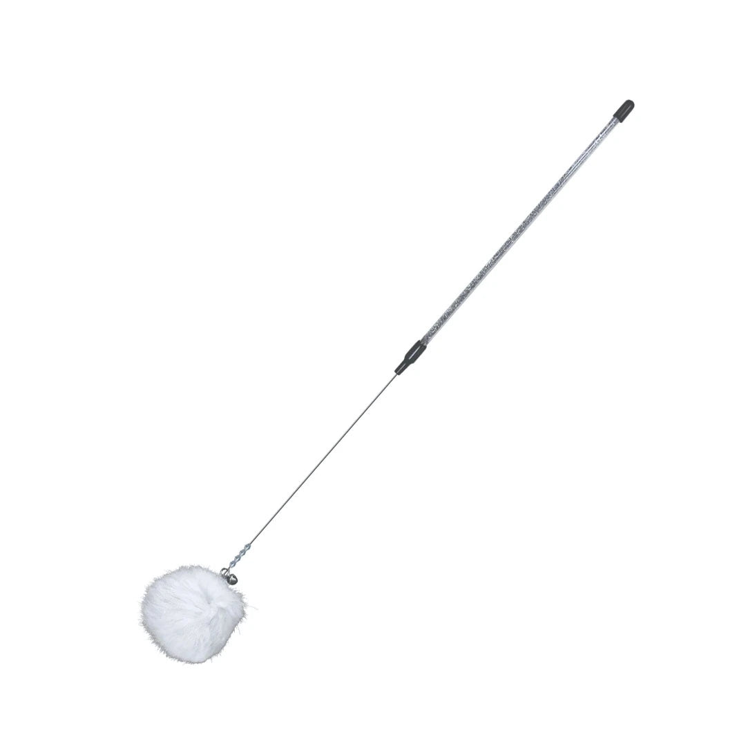 Varinha Fur Pompom Branco com Sininho (com gancho para troca de isca)