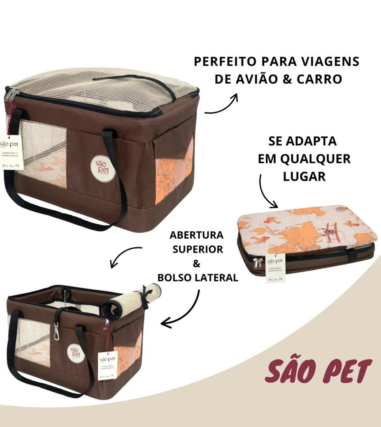 Bolsa de Transporte Companhias Aéreas Aerial Tamanho P - Marrom