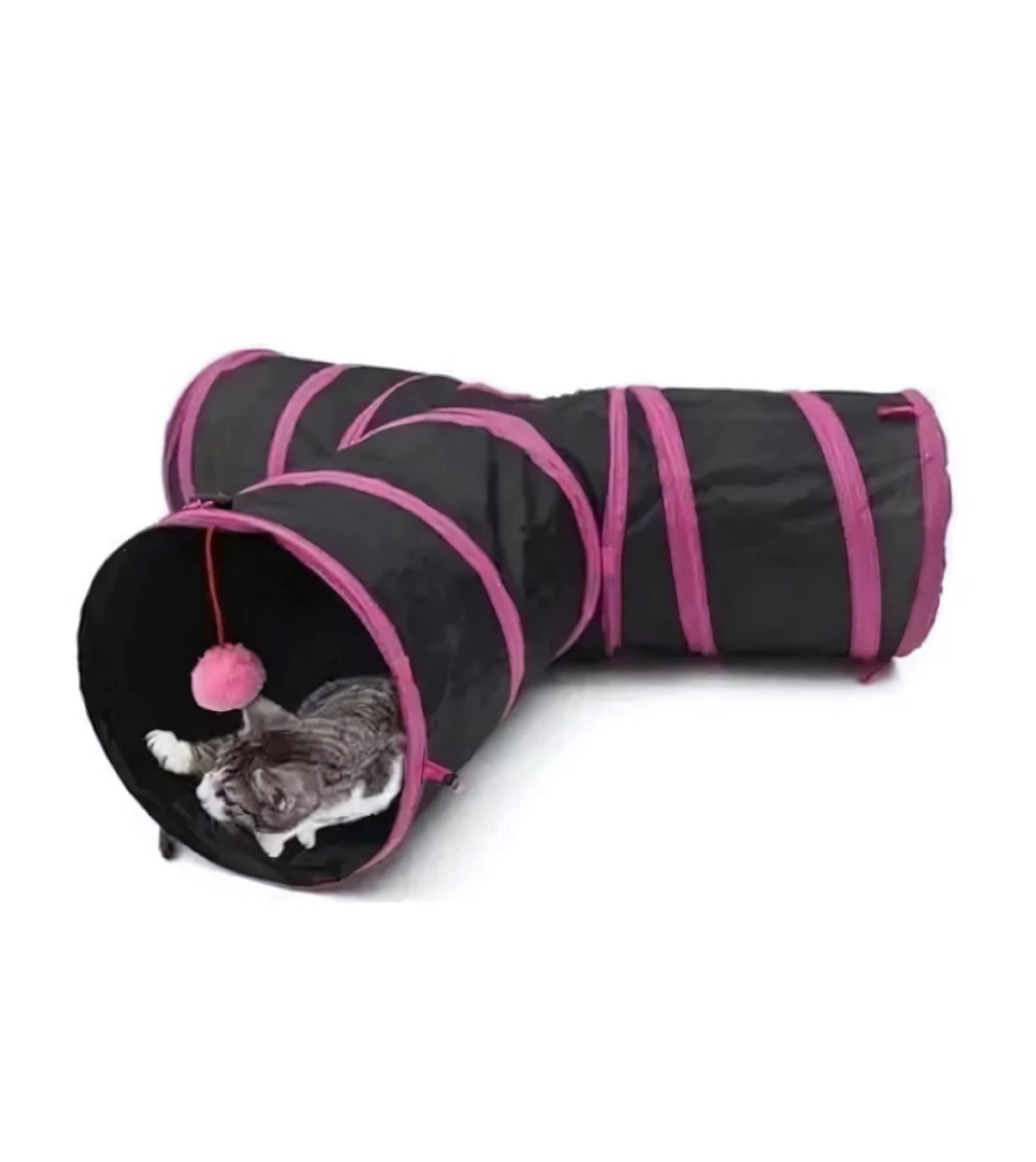 Túnel de Nylon Formato em "T" para Gatos - Rosa