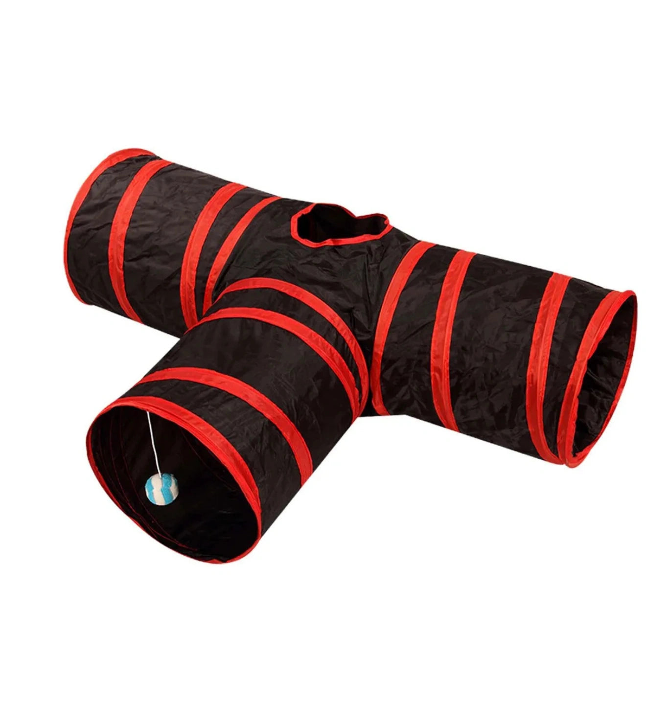 Túnel de Nylon em Formato de "T" para Gatos - Vermelho