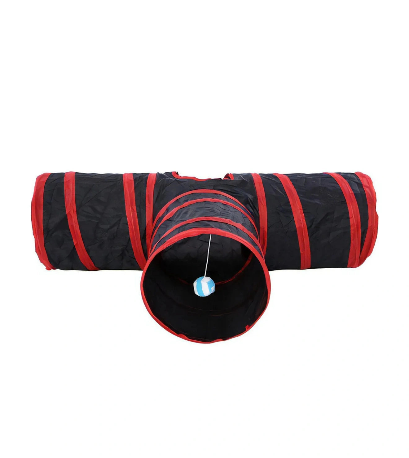 Túnel de Nylon em Formato de "T" para Gatos - Vermelho