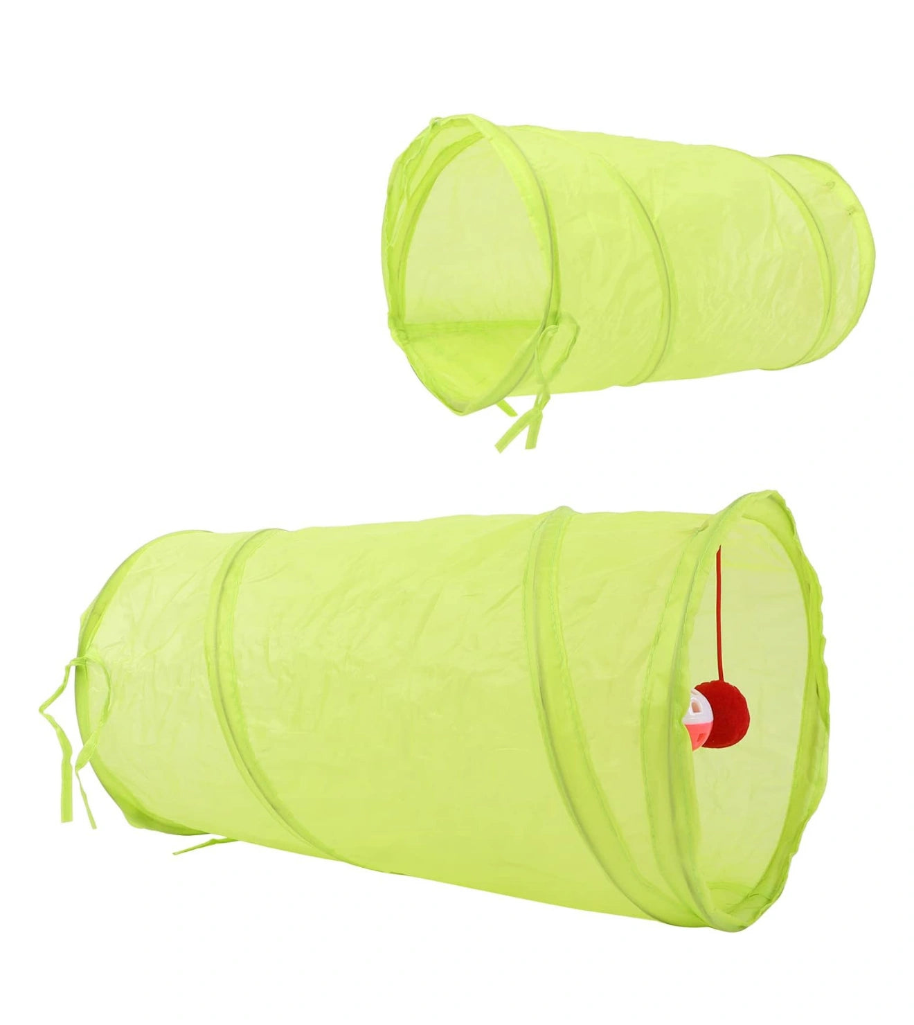 Túnel Verde com Bolinha de Brinquedo para Gatos