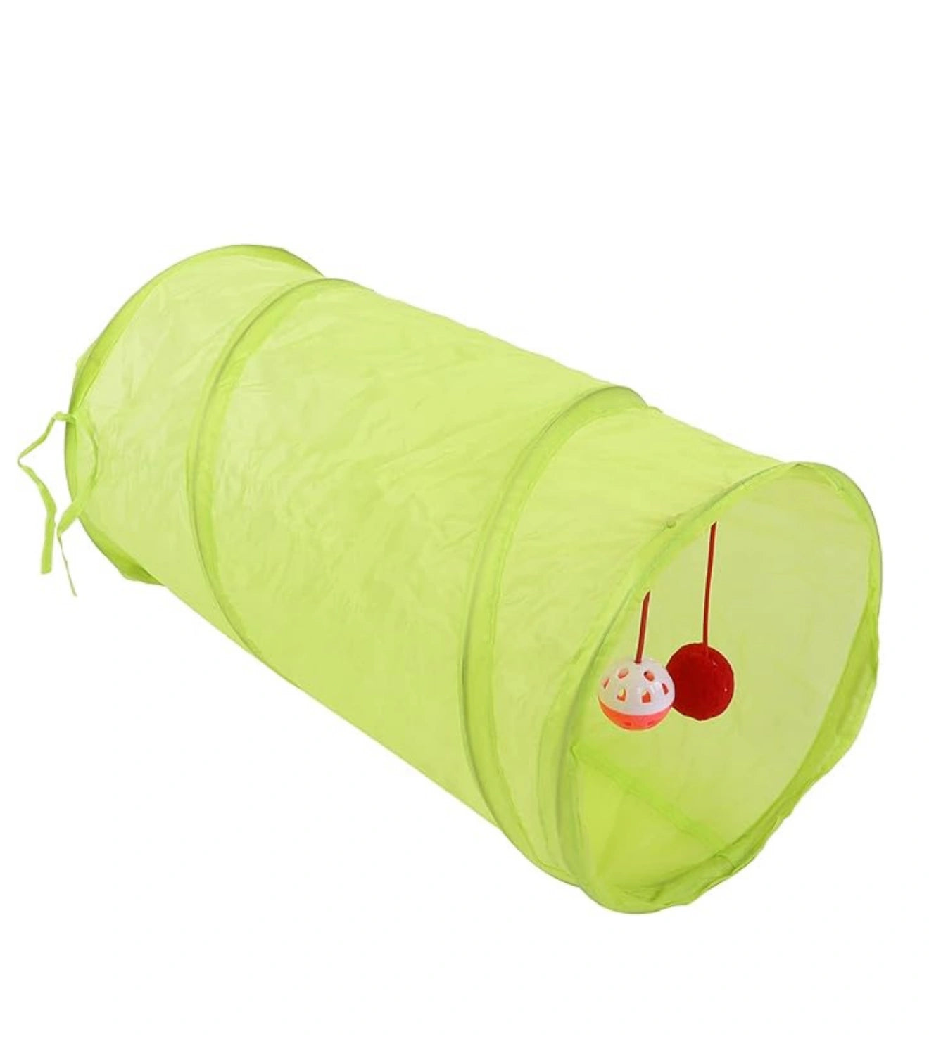 Túnel Verde com Bolinha de Brinquedo para Gatos