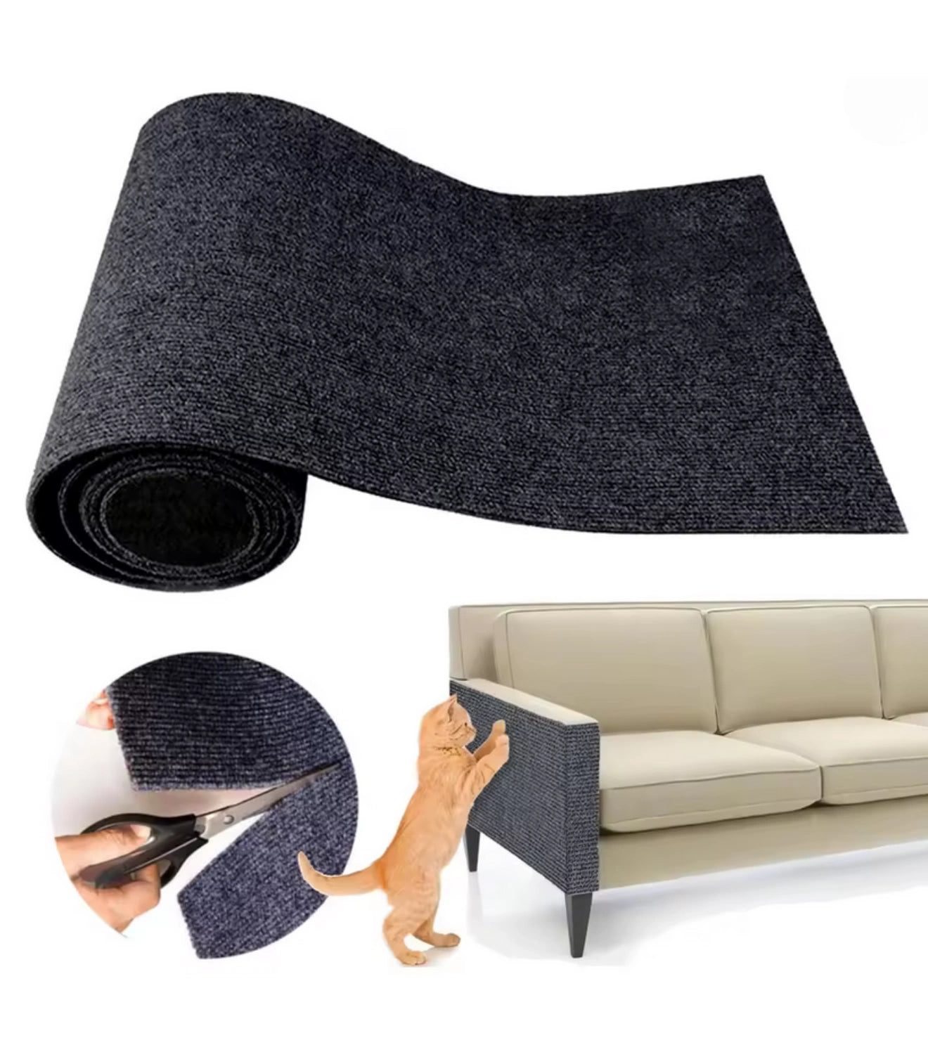 Arranhador Tapete Colável para Móveis e Paredes