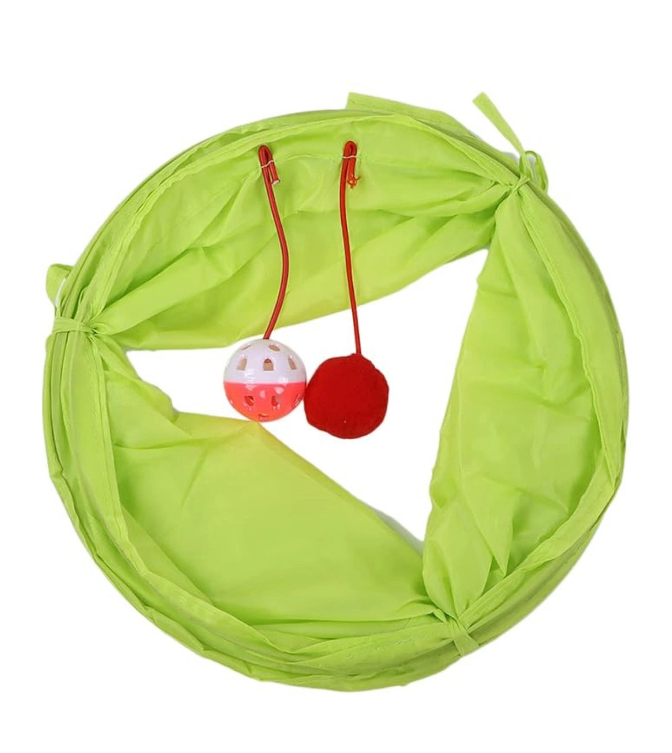 Túnel Verde com Bolinha de Brinquedo para Gatos