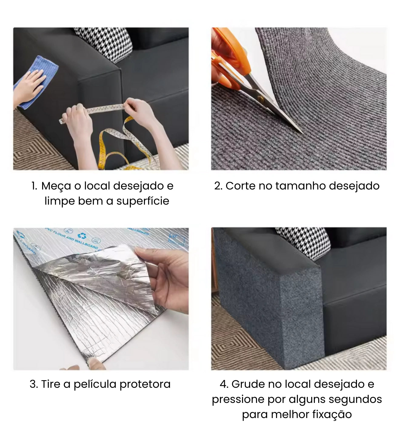 Arranhador Tapete Colável para Móveis e Paredes