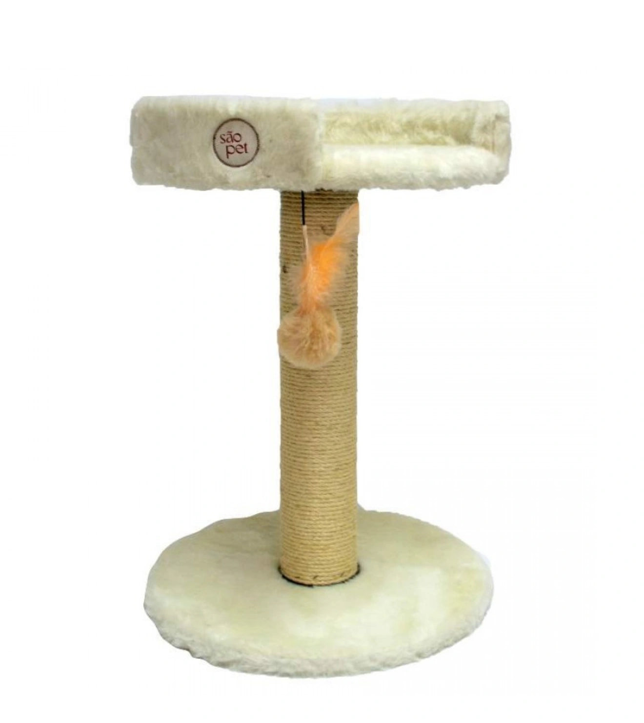 Arranhador com Caminha e Brinquedo Jumper - Branco