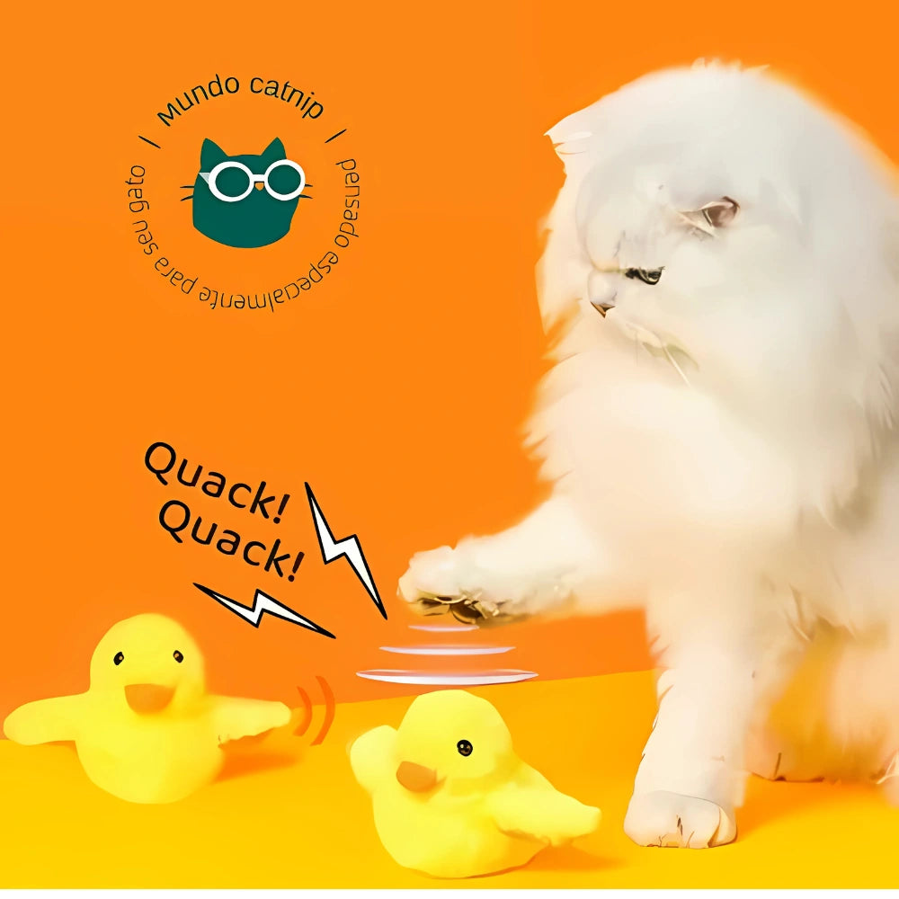 Brinquedo Eletrônico Pato Bate-Asas Interativo para Gatos