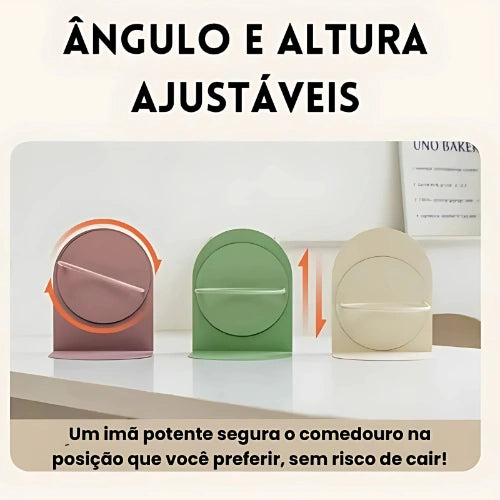 Comedouro Cerâmica Magnético Altura Regulável