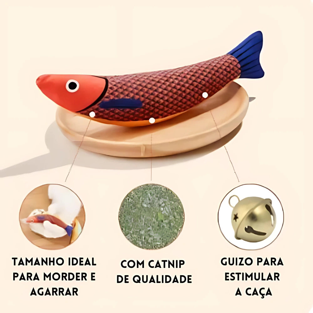 Brinquedo Peixe Kicker Estimulante com Catnip