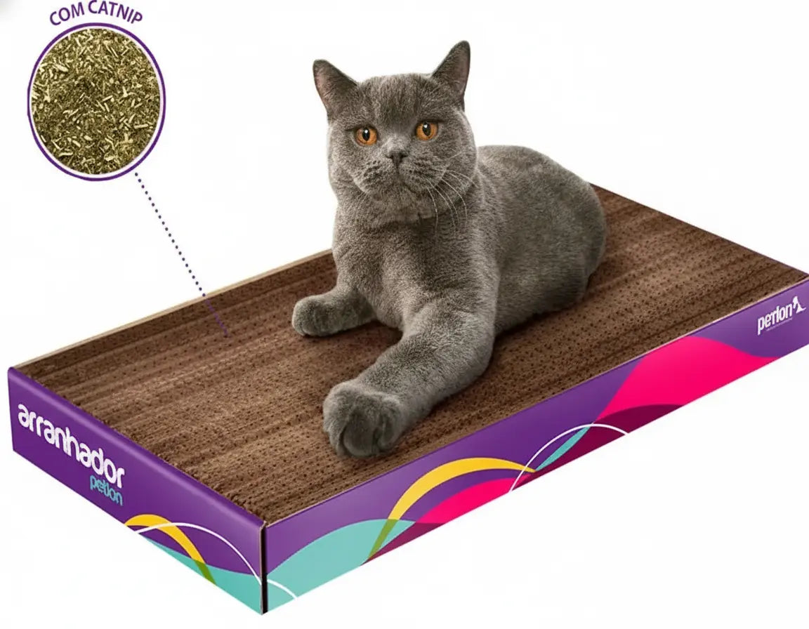 Arranhador Papelão Horizontal com Catnip para Gatos