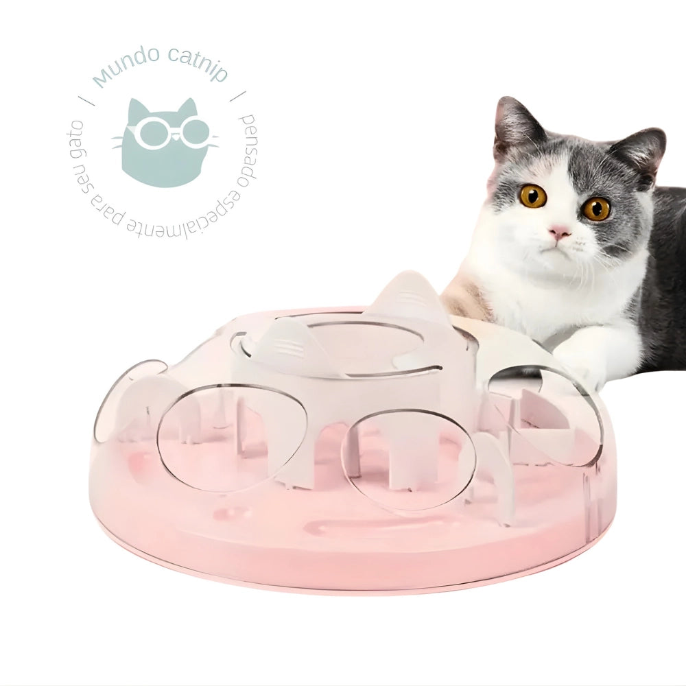 Comedouro Lento Labirinto Enriquecimento Alimentar Gatos