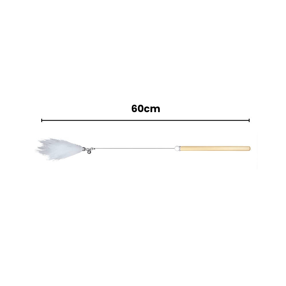 Varinha Fur Fox Branco - Cabo de Madeira (com gancho para troca de isca)