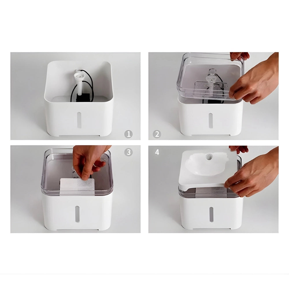 Refil Filtro para Fonte de Água Carvão Ativado - Modelo Curto Retangular