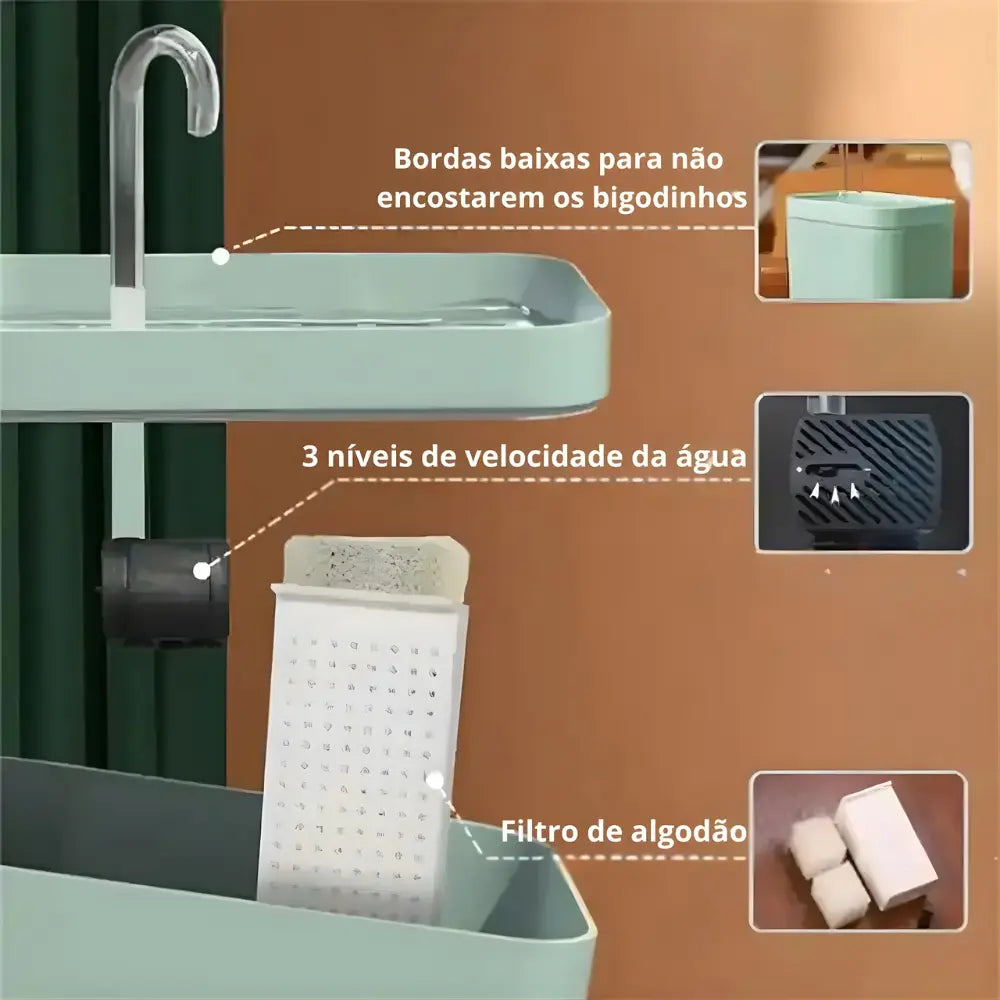 Fonte de Água Summer 1,5L Verde Oliva - Super Silenciosa