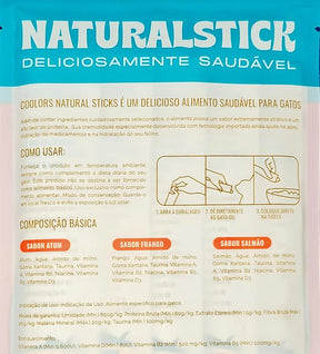 Petisco Coolors Natural Stick Cat Frango 375g - 5pc c/ 75g