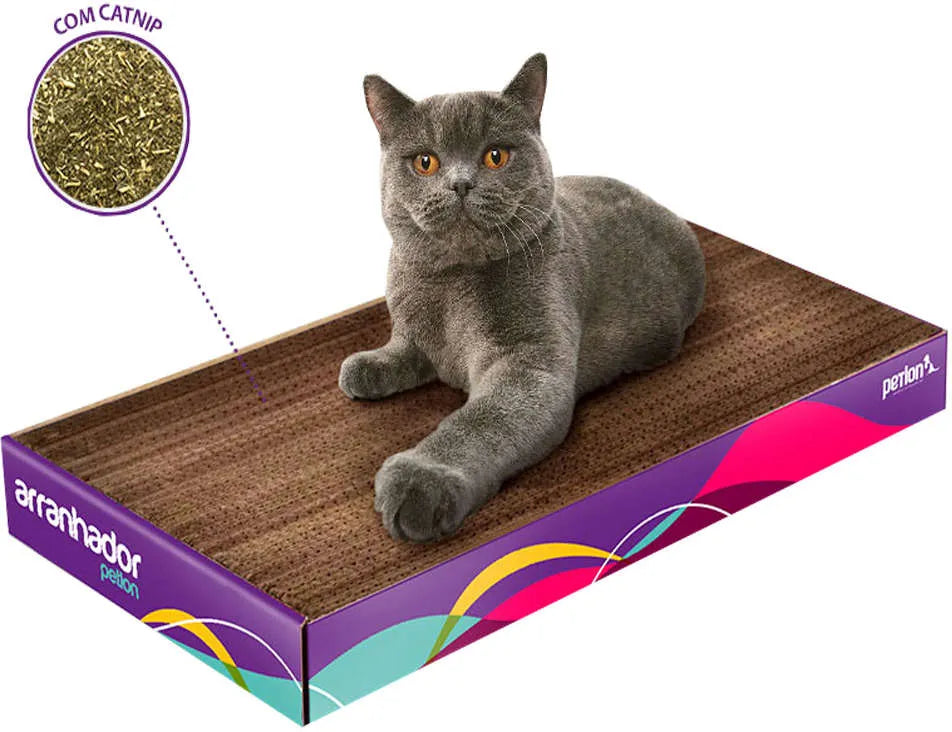 Arranhador Papelão Horizontal com Catnip para Gatos