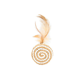 Brinquedo Disco Sisal com Pena para Gatos