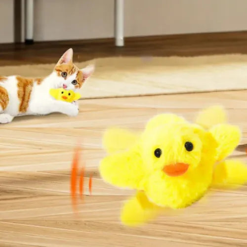 Brinquedo Eletrônico Pato Bate-Asas Interativo para Gatos