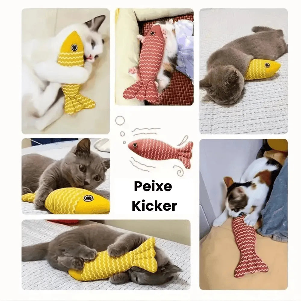 Brinquedo Kicker Peixe Amarelo com Catnip