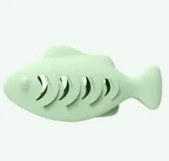 Brinquedo Peixe Silicone para Catnip ou Petiscos Enriquecimento Alimentar