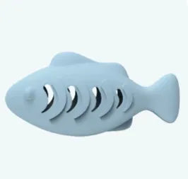Brinquedo Peixe Silicone para Catnip ou Petiscos Enriquecimento Alimentar