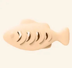 Brinquedo Peixe Silicone para Catnip ou Petiscos Enriquecimento Alimentar