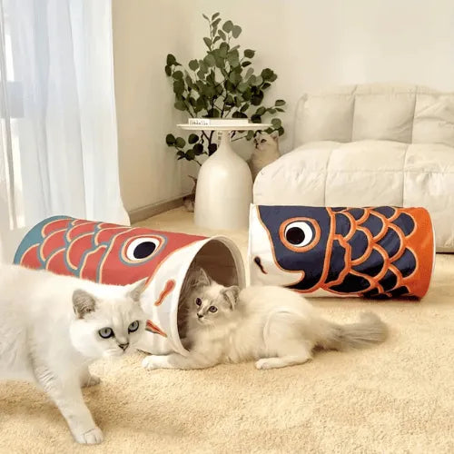 Brinquedo Túnel Peixe Divertido Poliester para Gatos
