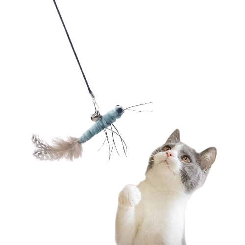 Brinquedo Varinha com Isca Inseto Azul Divertido