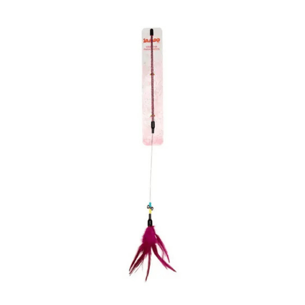 Brinquedo Varinha Jambo Com Pena Rosa