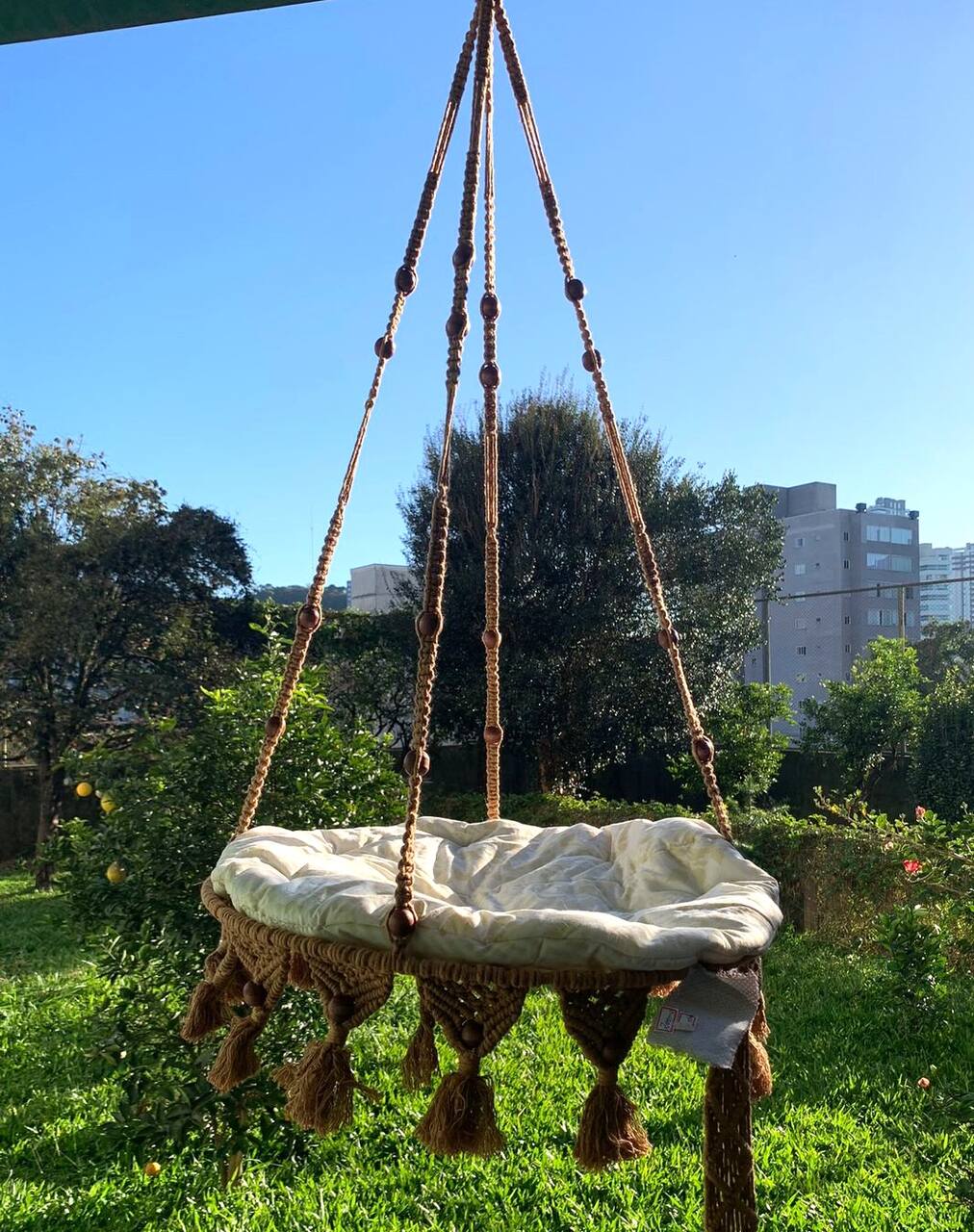 Cama Macramê Suspensa Maine Coon - Artesanal
