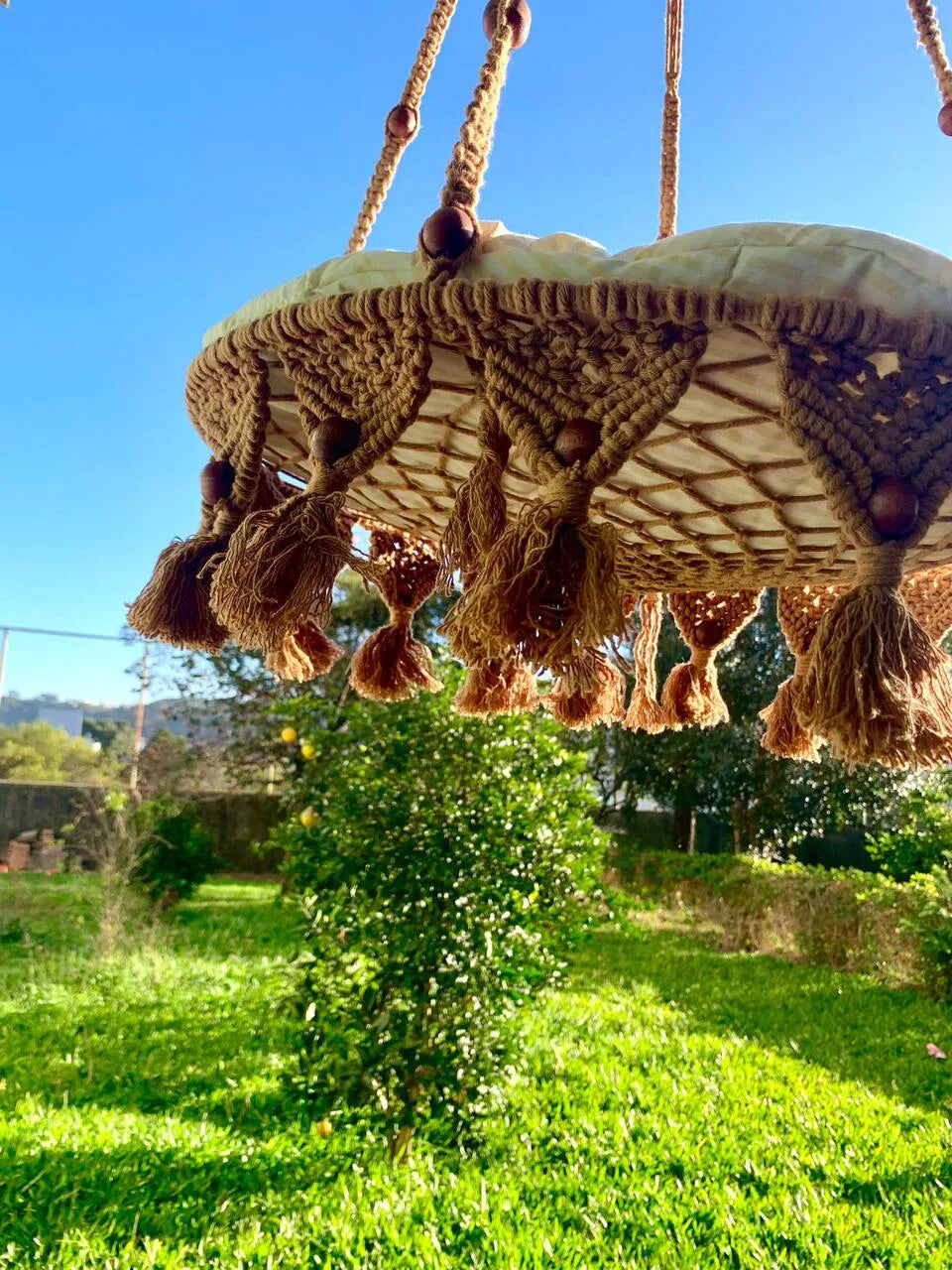 Cama Macramê Suspensa Maine Coon - Artesanal