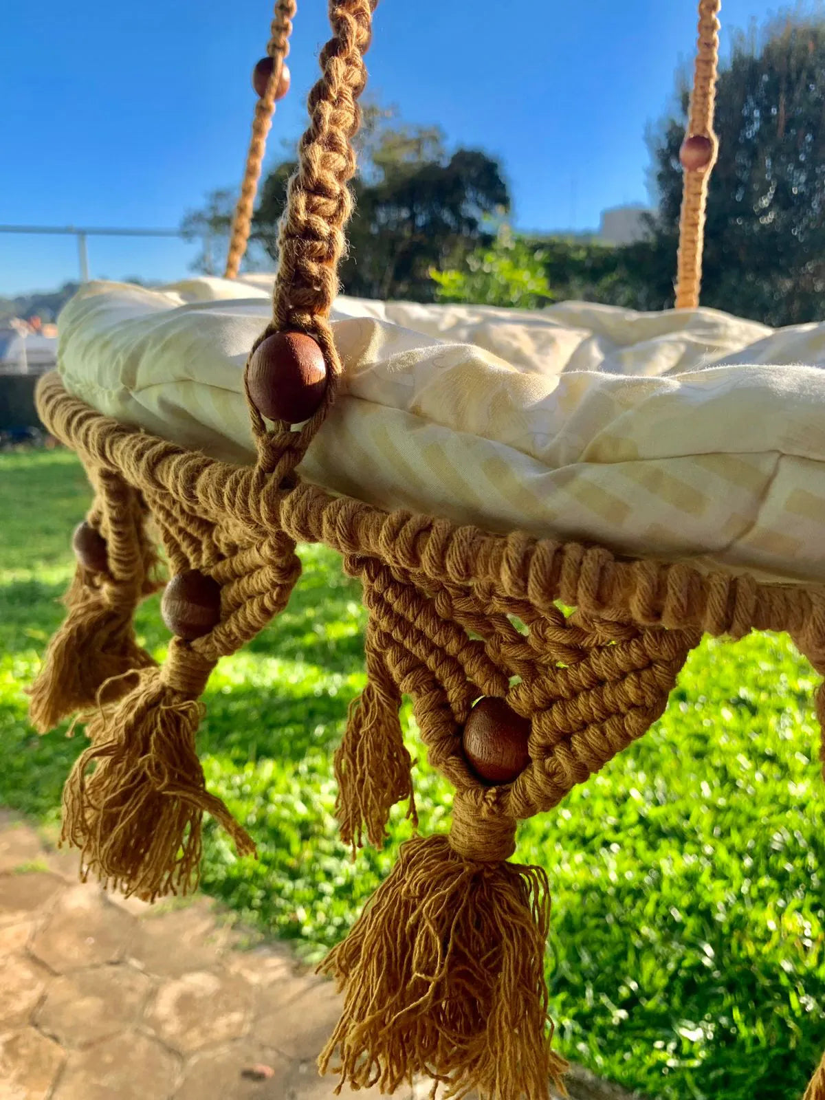 Cama Macramê Suspensa Maine Coon - Artesanal