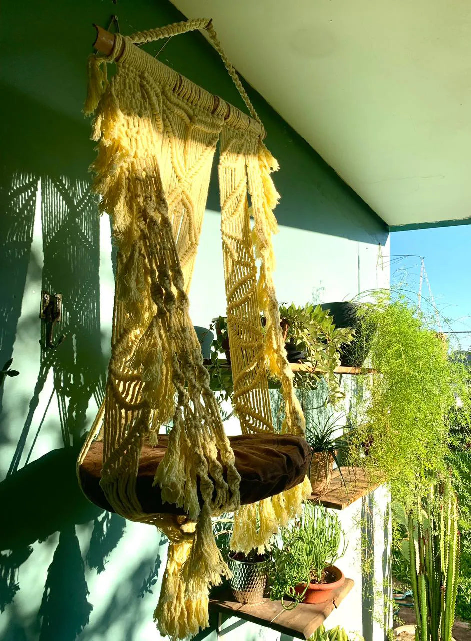 Cama Macramê Suspensa Ragdoll - Artesanal