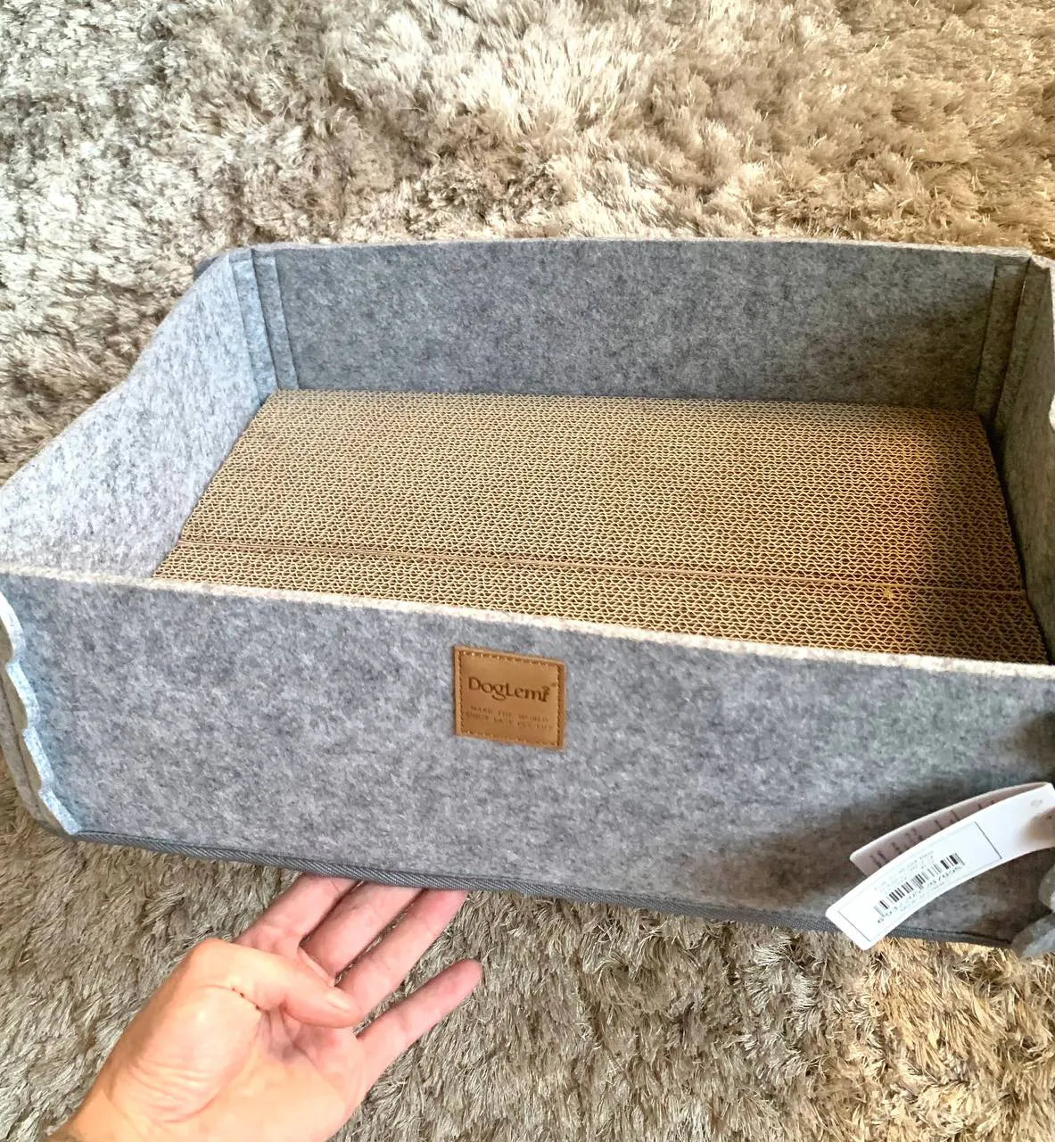 Cama Feltro Multiuso com Arranhador para Gatos